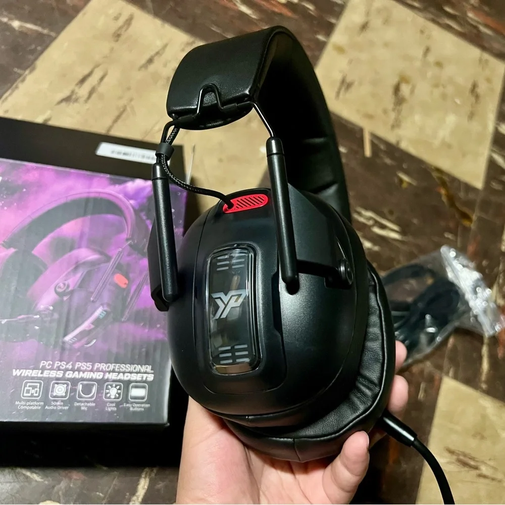Black Gaming Headset with LED Lights